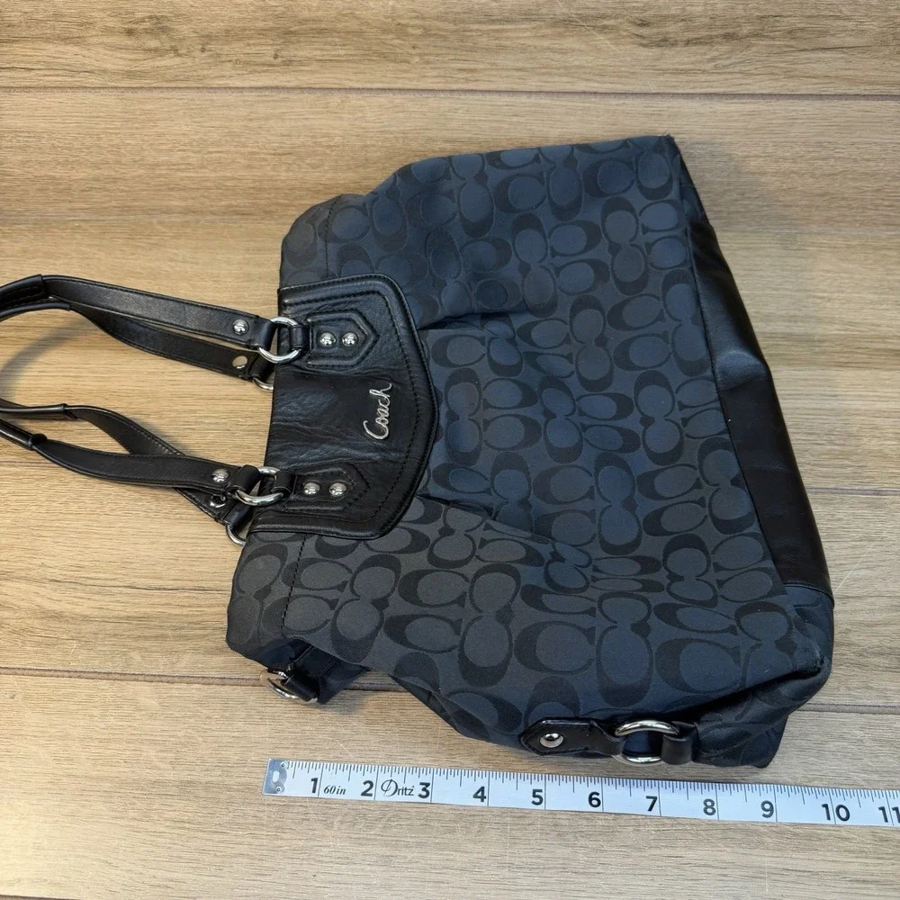 Coach Ashley Satchel Black Monogram Jacquard Leather Bag Y2K Classic F19244